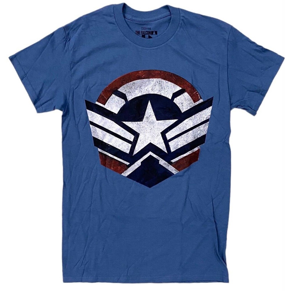Marvel Comics Men Officially Licensed Falcon Winter Soldier Wings Shield T-Shirt